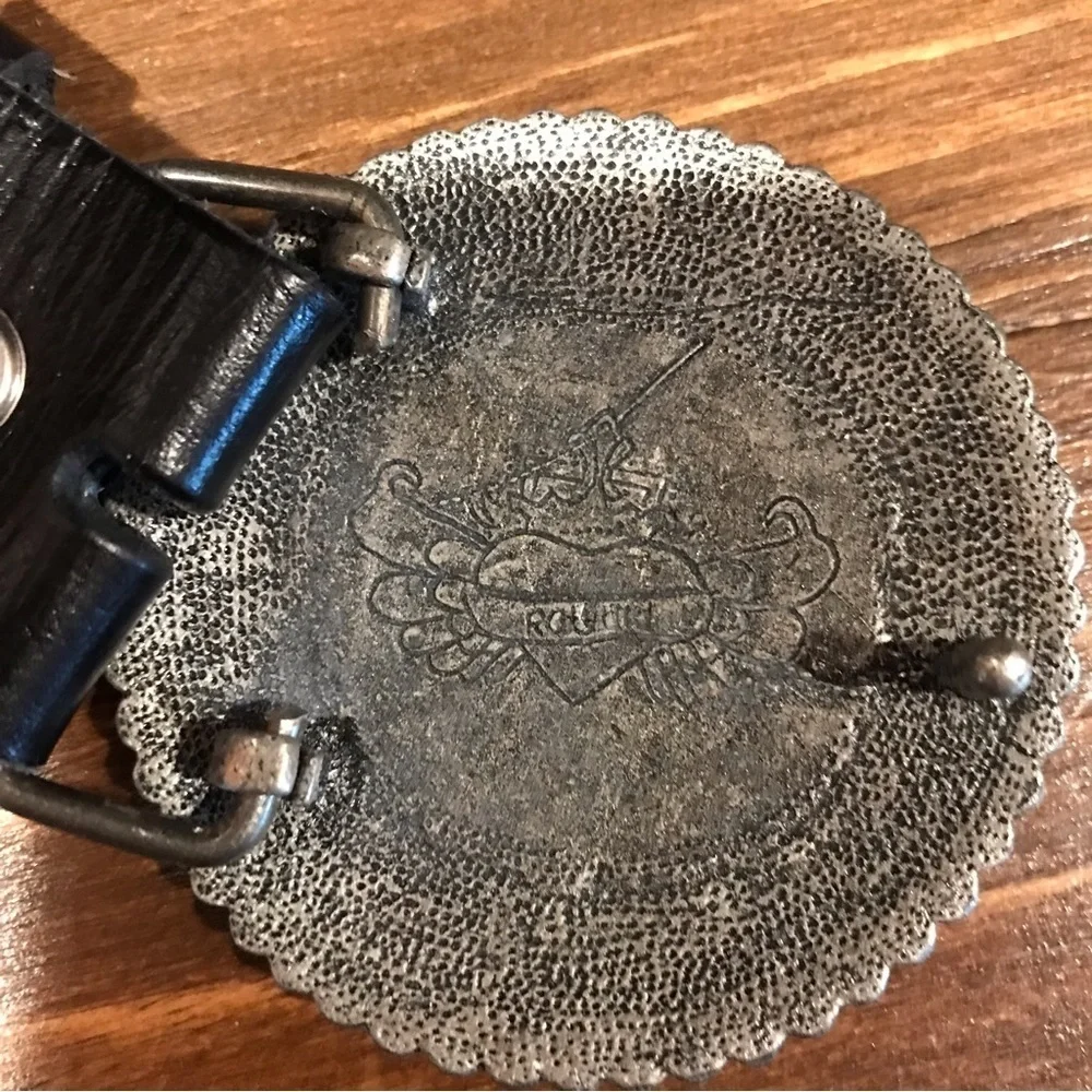 ▪️Silver Studded Leather Belt and Buckle